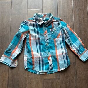 4/$20 Old Navy Kids Plaid Shirt - Blue, Orange, White, size 5T-school sale